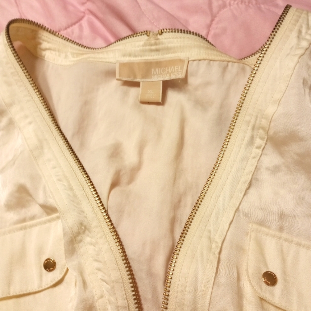 Sleeves Michael Kors zipper all around blouse size XL